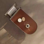 ステンレスと合成皮革の洗練されたセンターテーブル | モダンデザイン引き出し付きのスタイルアップアイテム hmx-5099