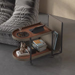 ステンレスと合成皮革の洗練されたセンターテーブル | モダンデザイン引き出し付きのスタイルアップアイテム hmx-5099