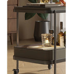 高級合成皮革&ステンレス製センターテーブル - スタイリッシュなキャスター付き収納テーブル hmx-5100