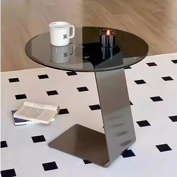 スタイリッシュなセンターテーブル 強化ガラス&ステンレス製 モダンデザイン 家庭用・オフィス用 hmx-5101