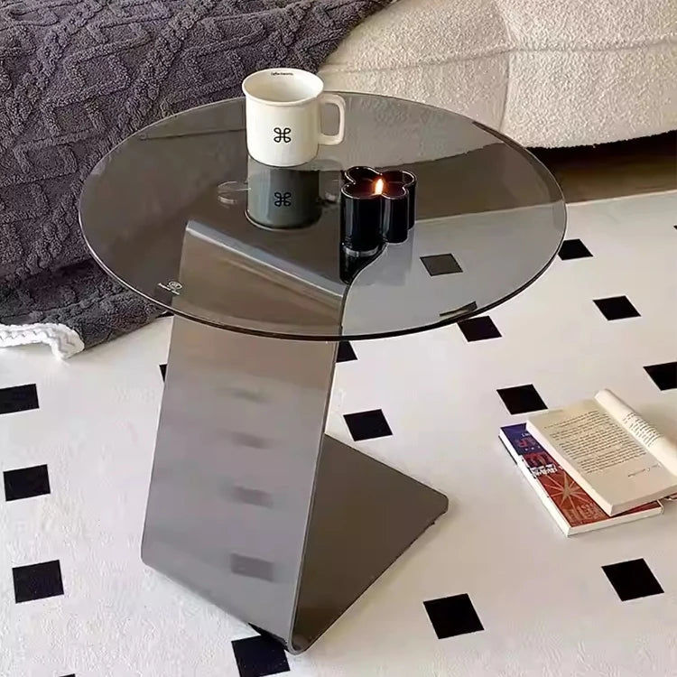スタイリッシュなセンターテーブル 強化ガラス&ステンレス製 モダンデザイン 家庭用・オフィス用 hmx-5101