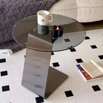 スタイリッシュなセンターテーブル 強化ガラス&ステンレス製 モダンデザイン 家庭用・オフィス用 hmx-5101