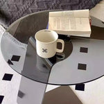 スタイリッシュなセンターテーブル 強化ガラス&ステンレス製 モダンデザイン 家庭用・オフィス用 hmx-5101