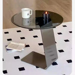 スタイリッシュなセンターテーブル 強化ガラス&ステンレス製 モダンデザイン 家庭用・オフィス用 hmx-5101