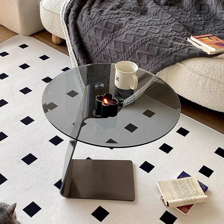 スタイリッシュなセンターテーブル 強化ガラス&ステンレス製 モダンデザイン 家庭用・オフィス用 hmx-5101