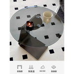 スタイリッシュなセンターテーブル 強化ガラス&ステンレス製 モダンデザイン 家庭用・オフィス用 hmx-5101