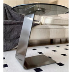 スタイリッシュなセンターテーブル 強化ガラス&ステンレス製 モダンデザイン 家庭用・オフィス用 hmx-5101