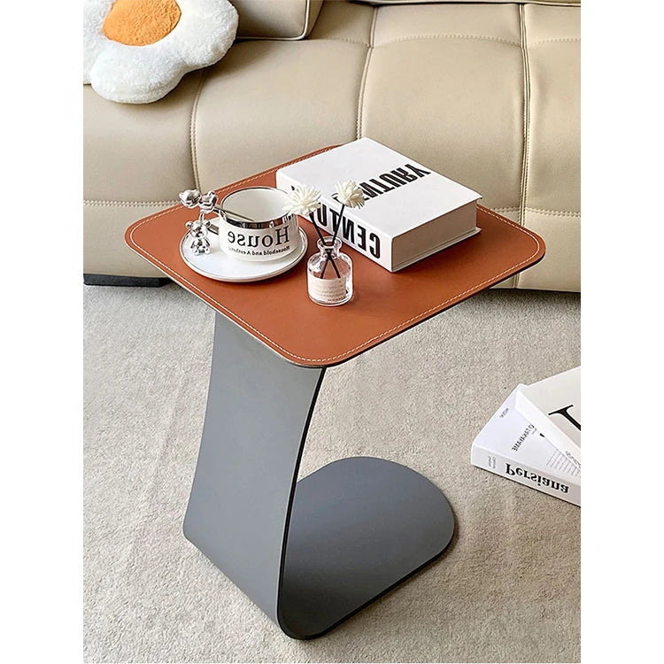 シンプルでスタイリッシュな合成皮革センターテーブル | モダン家具 収納に便利なリビングテーブル hmx-5103