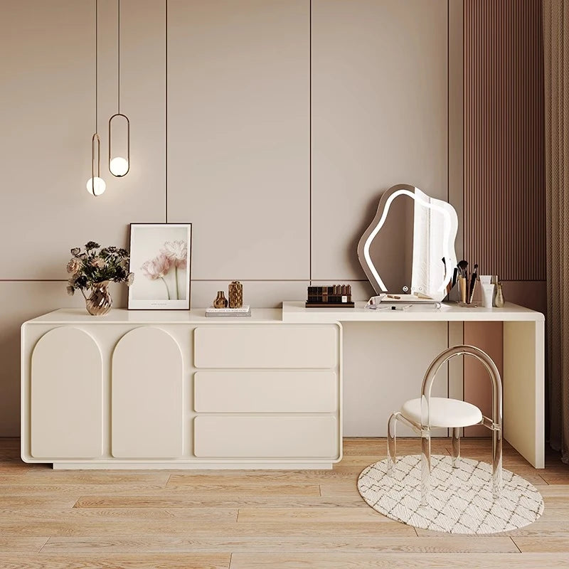 モダンパイン化粧台 - シンプルデザイン・収納力抜群・ナチュラルテイストのドレッサー hmx-5104