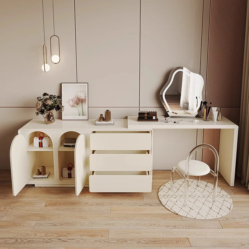 モダンパイン化粧台 - シンプルデザイン・収納力抜群・ナチュラルテイストのドレッサー hmx-5104