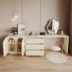 モダンパイン化粧台 - シンプルデザイン・収納力抜群・ナチュラルテイストのドレッサー hmx-5104