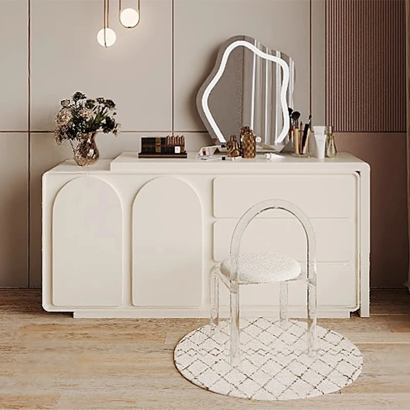 モダンパイン化粧台 - シンプルデザイン・収納力抜群・ナチュラルテイストのドレッサー hmx-5104