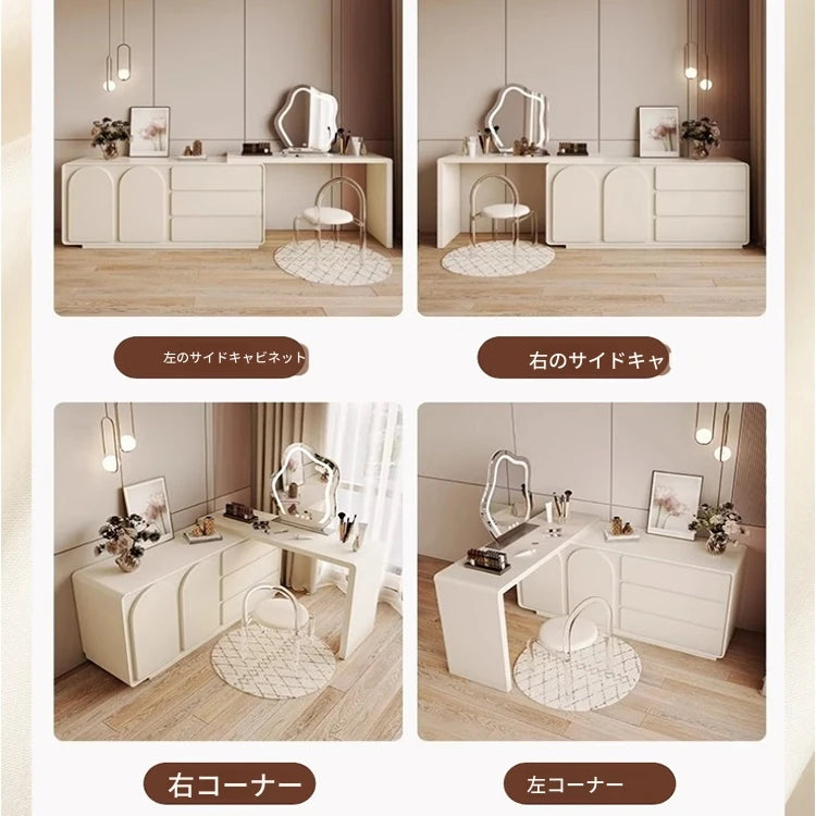 モダンパイン化粧台 - シンプルデザイン・収納力抜群・ナチュラルテイストのドレッサー hmx-5104