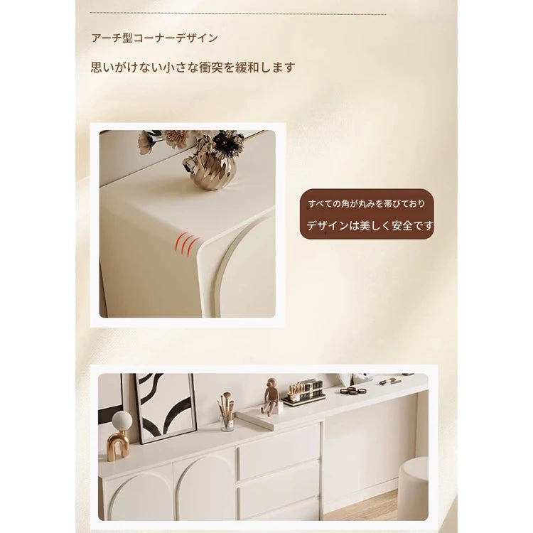 モダンパイン化粧台 - シンプルデザイン・収納力抜群・ナチュラルテイストのドレッサー hmx-5104