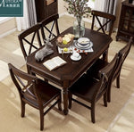 高級無垢材テーブルセット|モダンデザイン6人掛け|リビング・ダイニング適用 hmy-5001