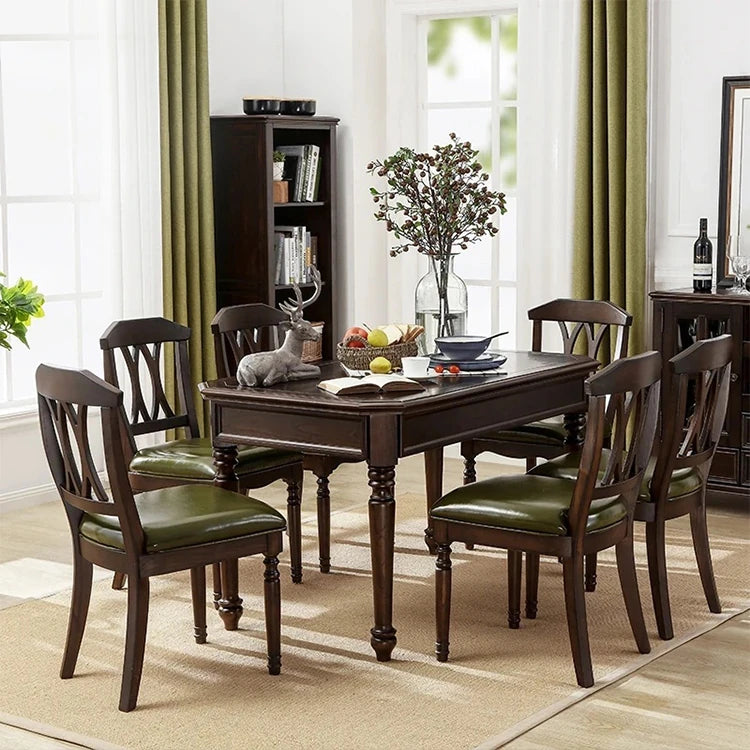 高級無垢材テーブルセット|モダンデザイン6人掛け|リビング・ダイニング適用 hmy-5001