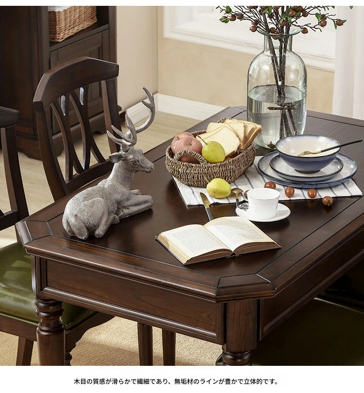 高級無垢材テーブルセット|モダンデザイン6人掛け|リビング・ダイニング適用 hmy-5001