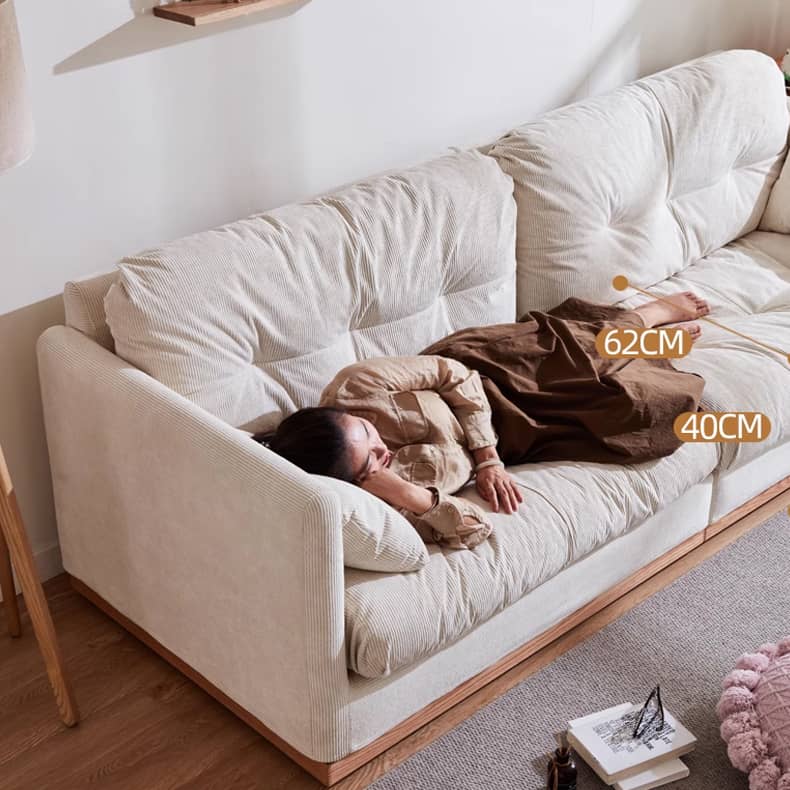 【高級感溢れる】レッドオーク&パインフレーム ソファー | グースダウン&コーデュロイ使用で極上の座り心地 hmyf-1272