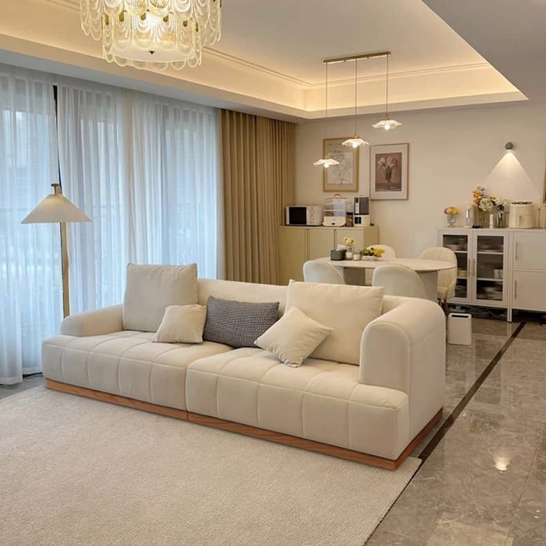 高品質レッドオーク&パイン素材 | シリコンフィル入り快適ソファー - 合皮仕上げ hmyf-1275