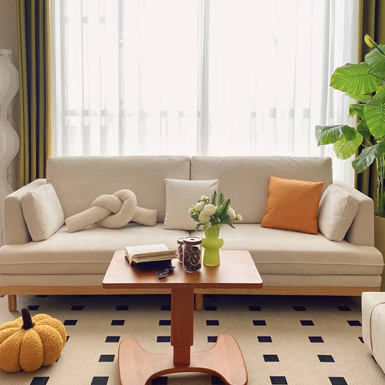 レッドオークとコーデュロイ使用の贅沢グースダウンソファー - 快適な座り心地を体験する hmyf-1276