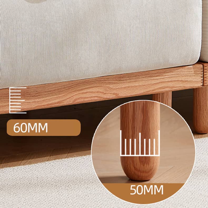 レッドオークとコーデュロイ使用の贅沢グースダウンソファー - 快適な座り心地を体験する hmyf-1276