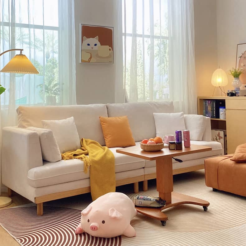 レッドオークとコーデュロイ使用の贅沢グースダウンソファー - 快適な座り心地を体験する hmyf-1276