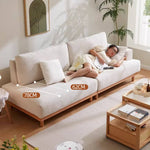 レッドオークとグースダウン使用の高級コーデュロイソファー – 快適でスタイリッシュなリビングに! hmyf-1277