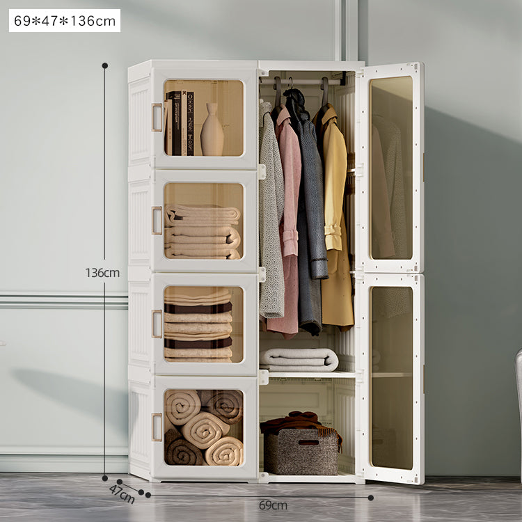 組立不要折りたたみ式大容量収納キャビネット 寝室用簡易ワードローブ hmyhz-5465
