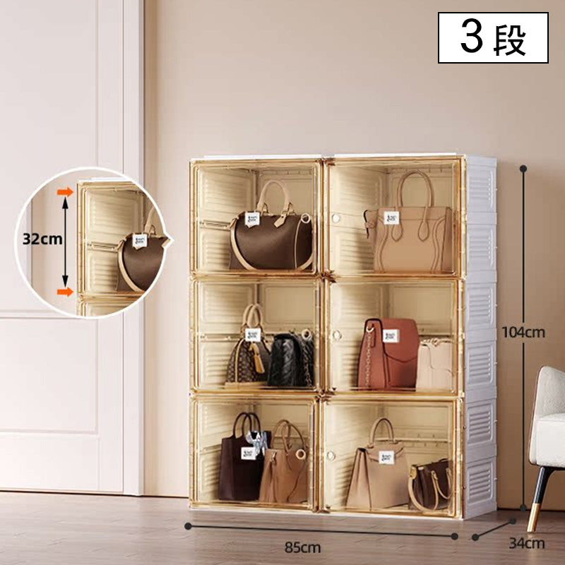 組立不要バッグ収納キャビネット 床置きタイプの高級品ディスプレイラック hmyhz-5468