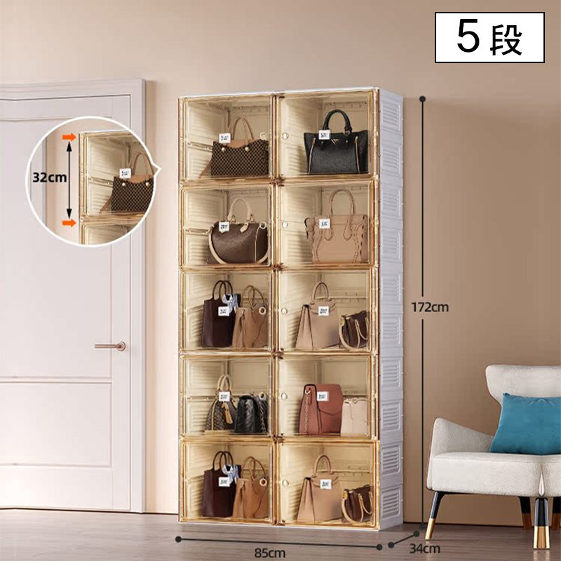 組立不要バッグ収納キャビネット 床置きタイプの高級品ディスプレイラック hmyhz-5468