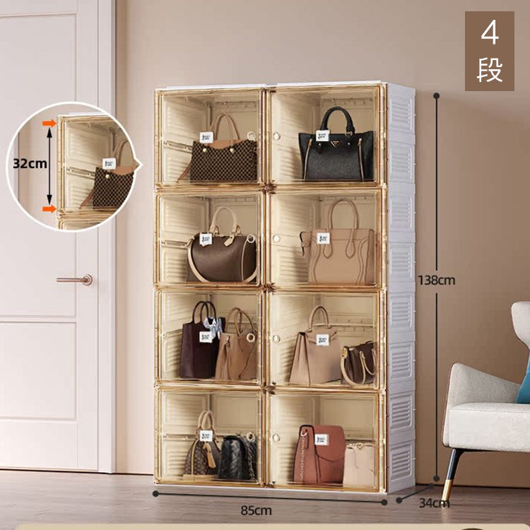 組立不要バッグ収納キャビネット 床置きタイプの高級品ディスプレイラック hmyhz-5468