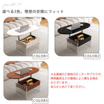 現代シンプル甘めデザイン小型リビング向け アクリル製昇降式楕円形収納センターテーブル hmysl-5480