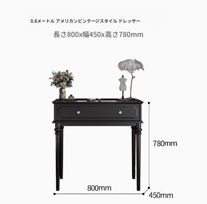 モダンデザインの化粧台 - スタイリッシュな収納付き、鏡付きメイクアップテーブル hmz-4938