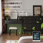 モダンデザインの化粧台 - スタイリッシュな収納付き、鏡付きメイクアップテーブル hmz-4938