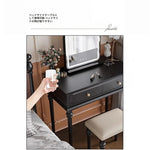 モダンデザインの化粧台 - スタイリッシュな収納付き、鏡付きメイクアップテーブル hmz-4938