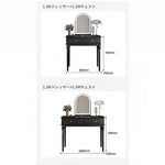 モダンデザインの化粧台 - スタイリッシュな収納付き、鏡付きメイクアップテーブル hmz-4938