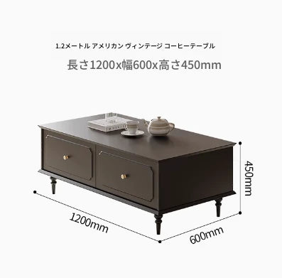 無垢材使用のスタイリッシュセンターテーブル - シンプルで機能的な収納付きリビング家具 hmz-4941