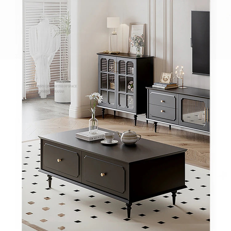 無垢材使用のスタイリッシュセンターテーブル - シンプルで機能的な収納付きリビング家具 hmz-4941