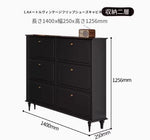 無垢材使用のシンプルモダンシューキャビネット|レトロスタイルで上質な黒色仕上げ|アメリカンミッドセンチュリーデザイン hmz-4943