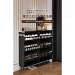 無垢材使用のシンプルモダンシューキャビネット|レトロスタイルで上質な黒色仕上げ|アメリカンミッドセンチュリーデザイン hmz-4943