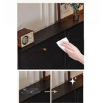 無垢材使用のシンプルモダンシューキャビネット|レトロスタイルで上質な黒色仕上げ|アメリカンミッドセンチュリーデザイン hmz-4943