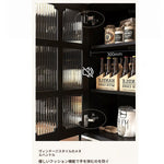 シックなデザイン無垢材キャビネット|ガラス扉付き収納家具|リビング・ダイニングに最適なインテリア hmz-4944