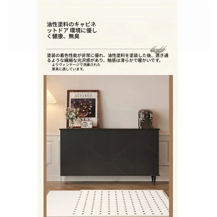 シックなデザイン無垢材キャビネット|ガラス扉付き収納家具|リビング・ダイニングに最適なインテリア hmz-4944