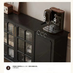 シックなデザイン無垢材キャビネット|ガラス扉付き収納家具|リビング・ダイニングに最適なインテリア hmz-4944