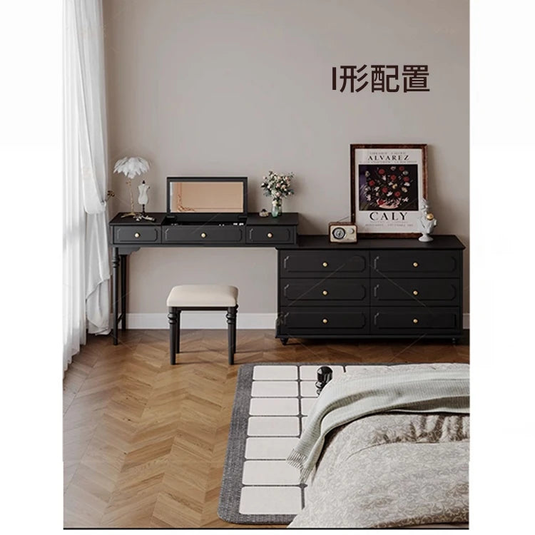 クラシックガラス化粧台 - エレガントなデザインでおしゃれな空間を演出!収納力抜群のドレッサー hmz-4947