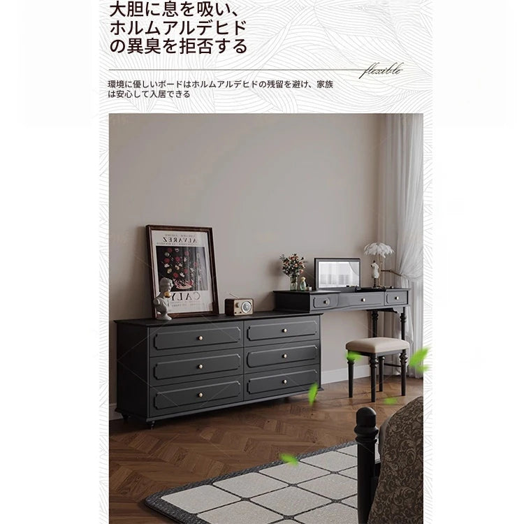 クラシックガラス化粧台 - エレガントなデザインでおしゃれな空間を演出!収納力抜群のドレッサー hmz-4947