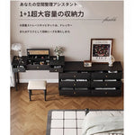 クラシックガラス化粧台 - エレガントなデザインでおしゃれな空間を演出!収納力抜群のドレッサー hmz-4947