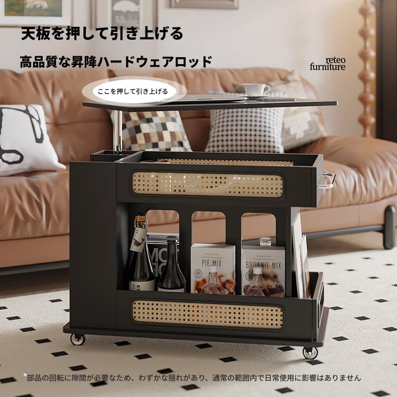 スタイリッシュで多機能なセンターテーブル - おしゃれな収納付き、リビングやオフィスに最適! hmz-4952