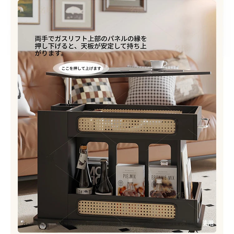 スタイリッシュで多機能なセンターテーブル - おしゃれな収納付き、リビングやオフィスに最適! hmz-4952