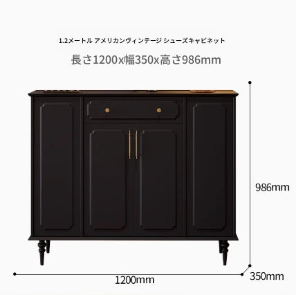 シックなデザインのブラックキャビネット - 高級感あふれる収納家具でお部屋をスタイリッシュに演出! hmz-4955